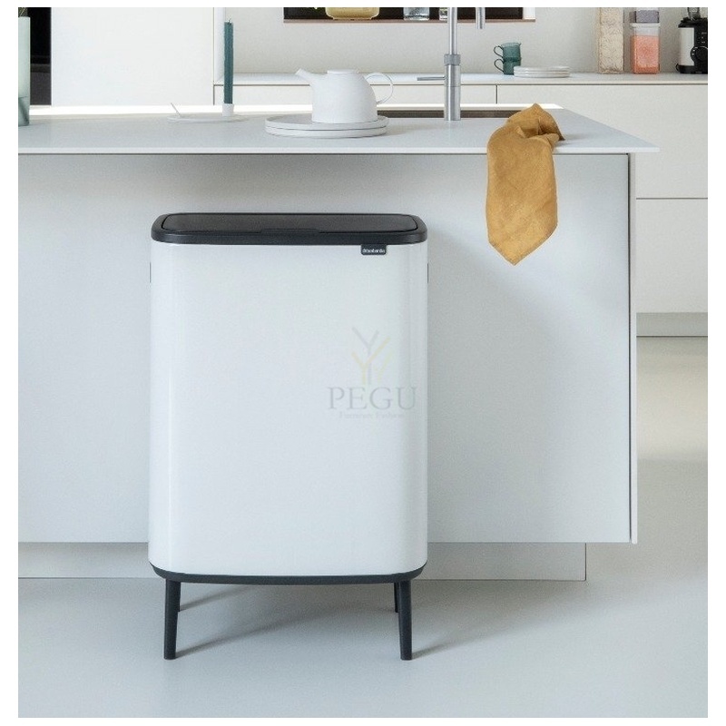 Touch bin kõrge prügikast, softclose Brabantia BO, 60L Valge PEGU